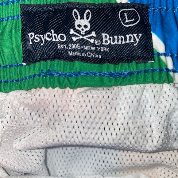 SOLD‼️NWT MENS PSYCHO BUNNY DARWIN SWIM SHORTS (SEAPORT BLUE)- SIZE LARGE - Picture 10 of 15
